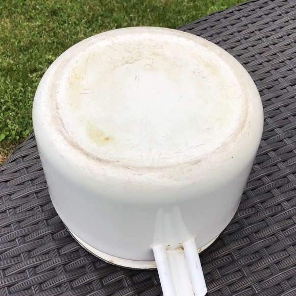 Vintage Double Boiler Enamelware White Black 3 Piece Set Pots & Lid - Picture 8 of 13